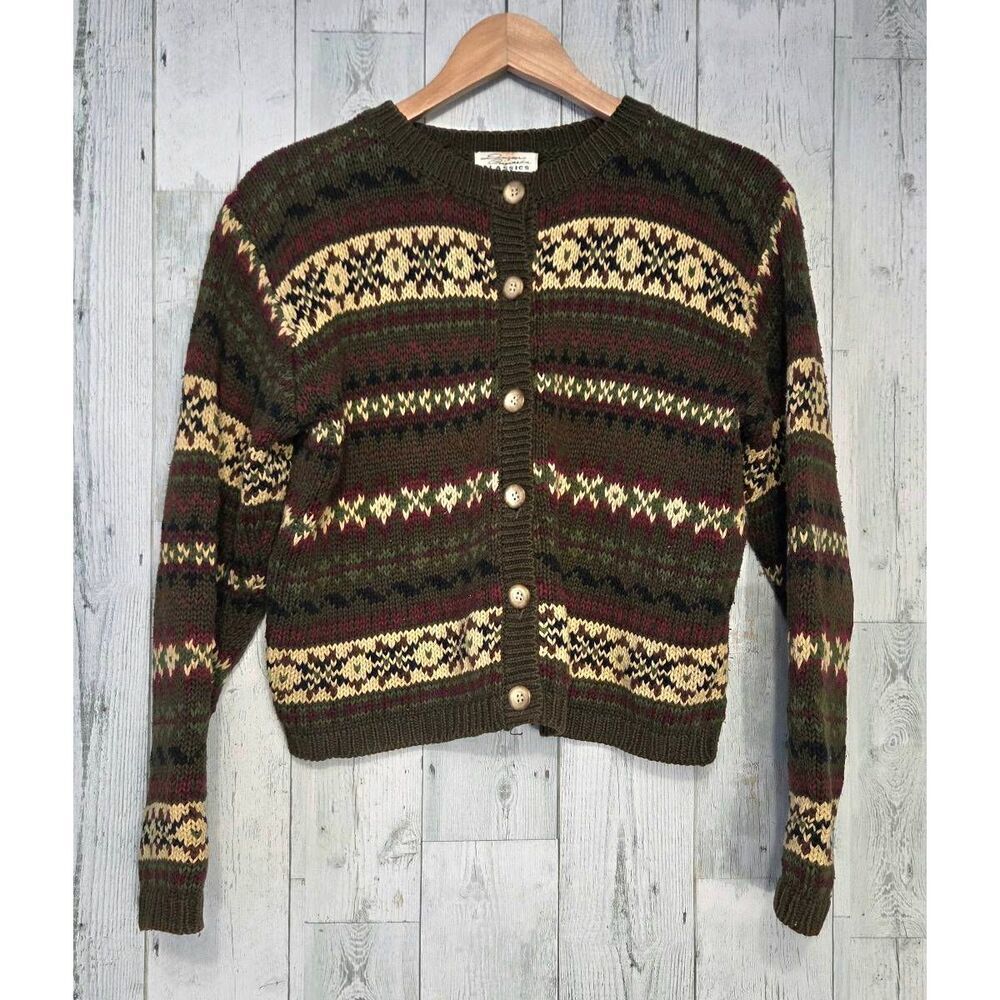 VTG Designers Originals Fair Isle Grandpa Cardigan Sz. S